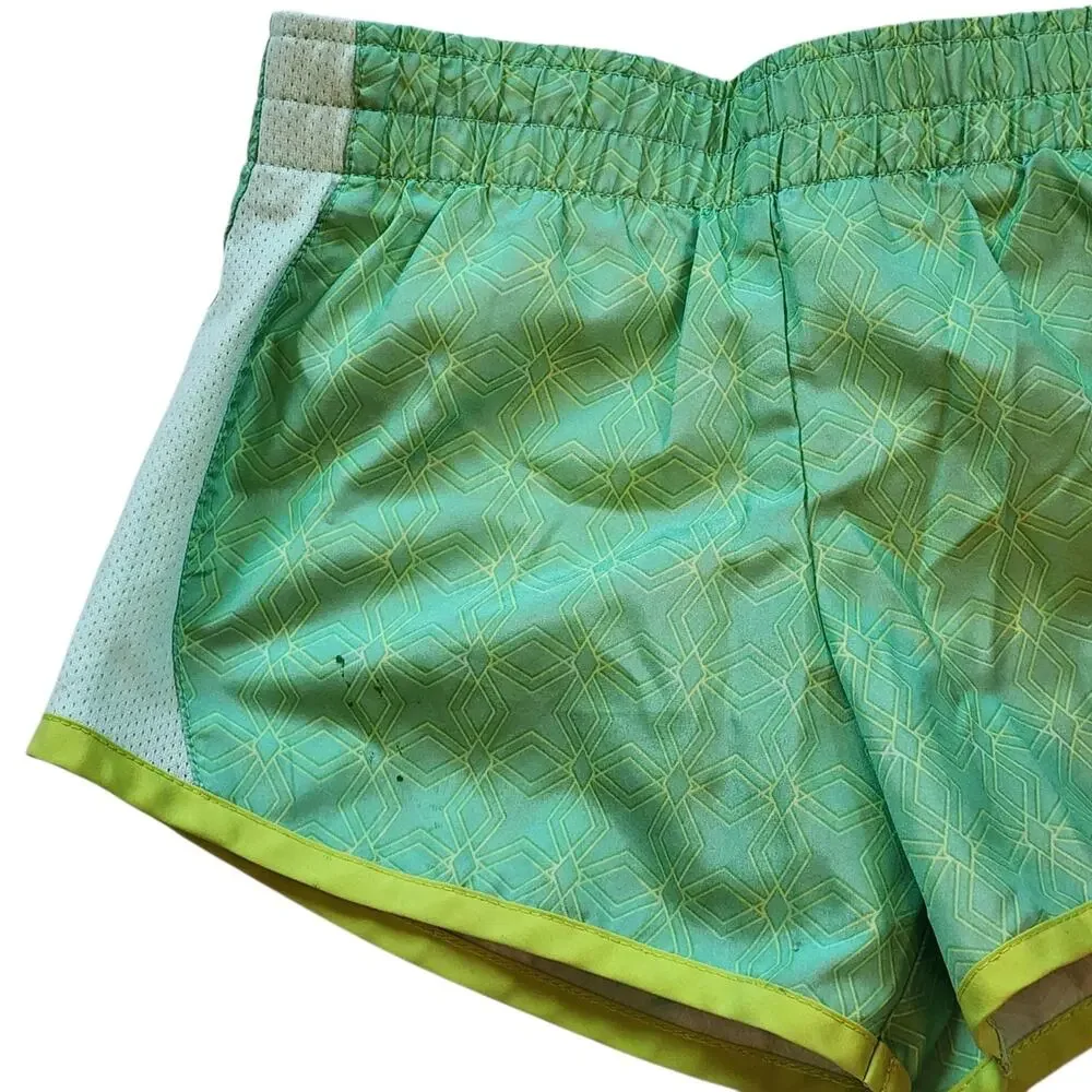 Danskin Now Girls Tempo Shorts Size S 6-6X Green Lined Athletic